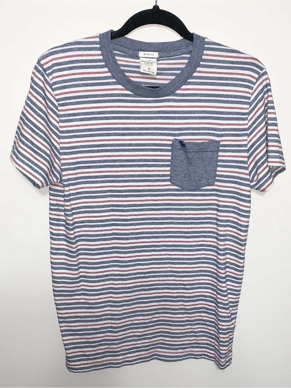 Abercrombie & Fitch Striped Blue and White Shirt